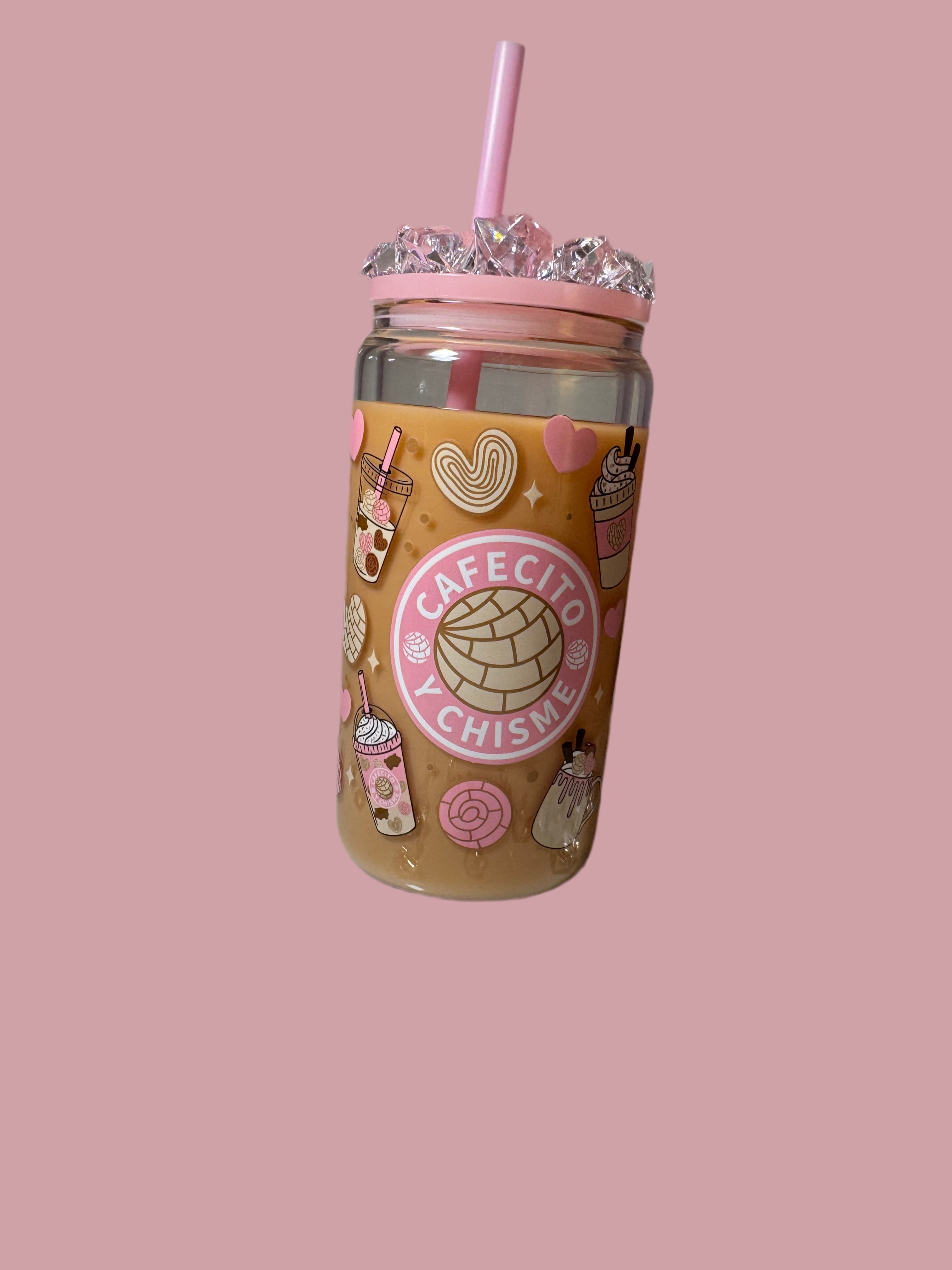 Snow globe 16 oz Coffee & Milk cup light pink lid