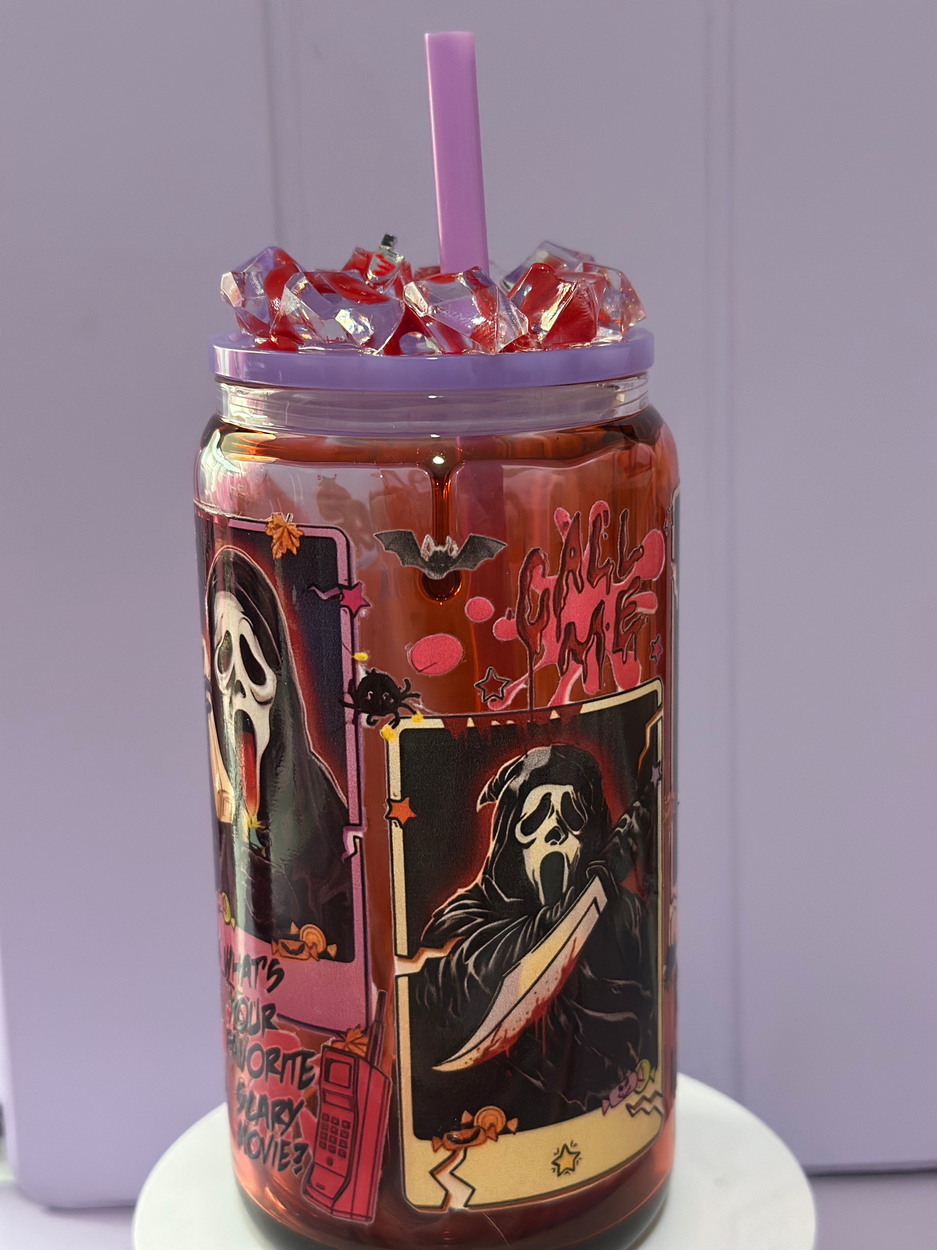 Ghost Face Halloween Horror Snow Globe Cup – 16oz