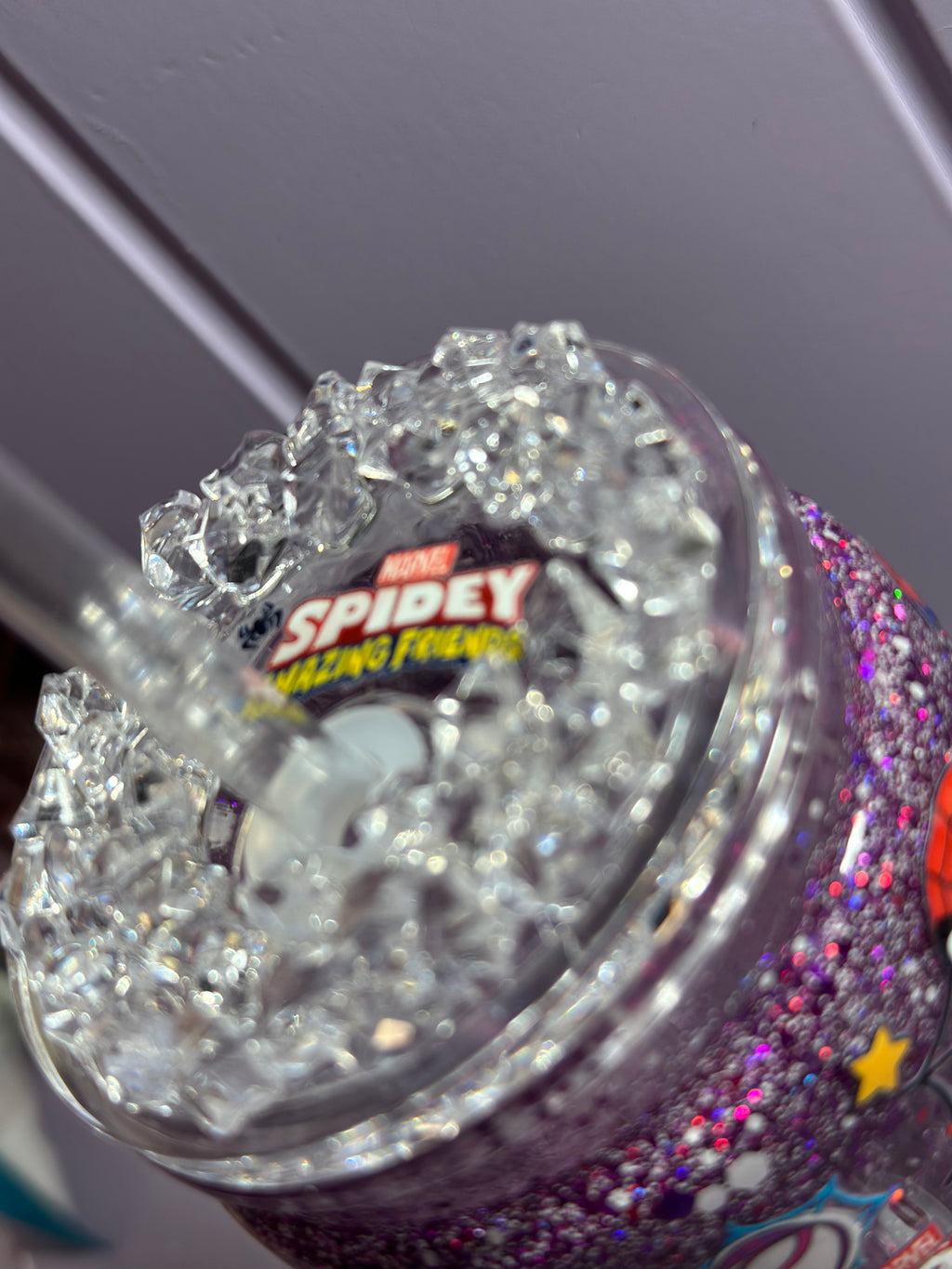 Spidey & Friends  Cup – 16oz Double Wall Tumbler, Glitter , Disney Inspired Gift