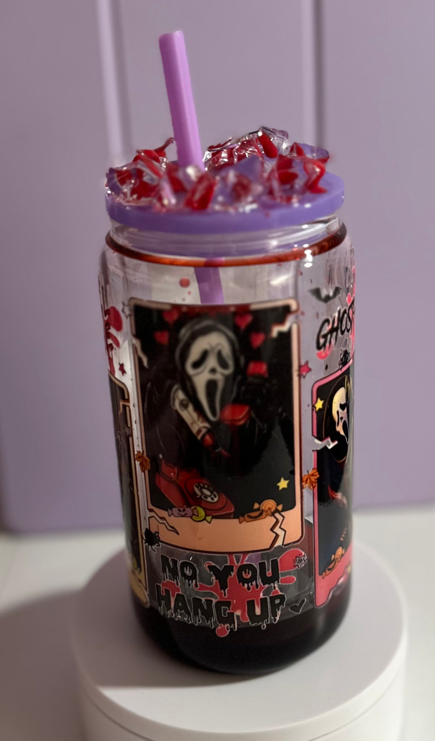 Ghost Face Halloween Horror Snow Globe Cup – 16oz