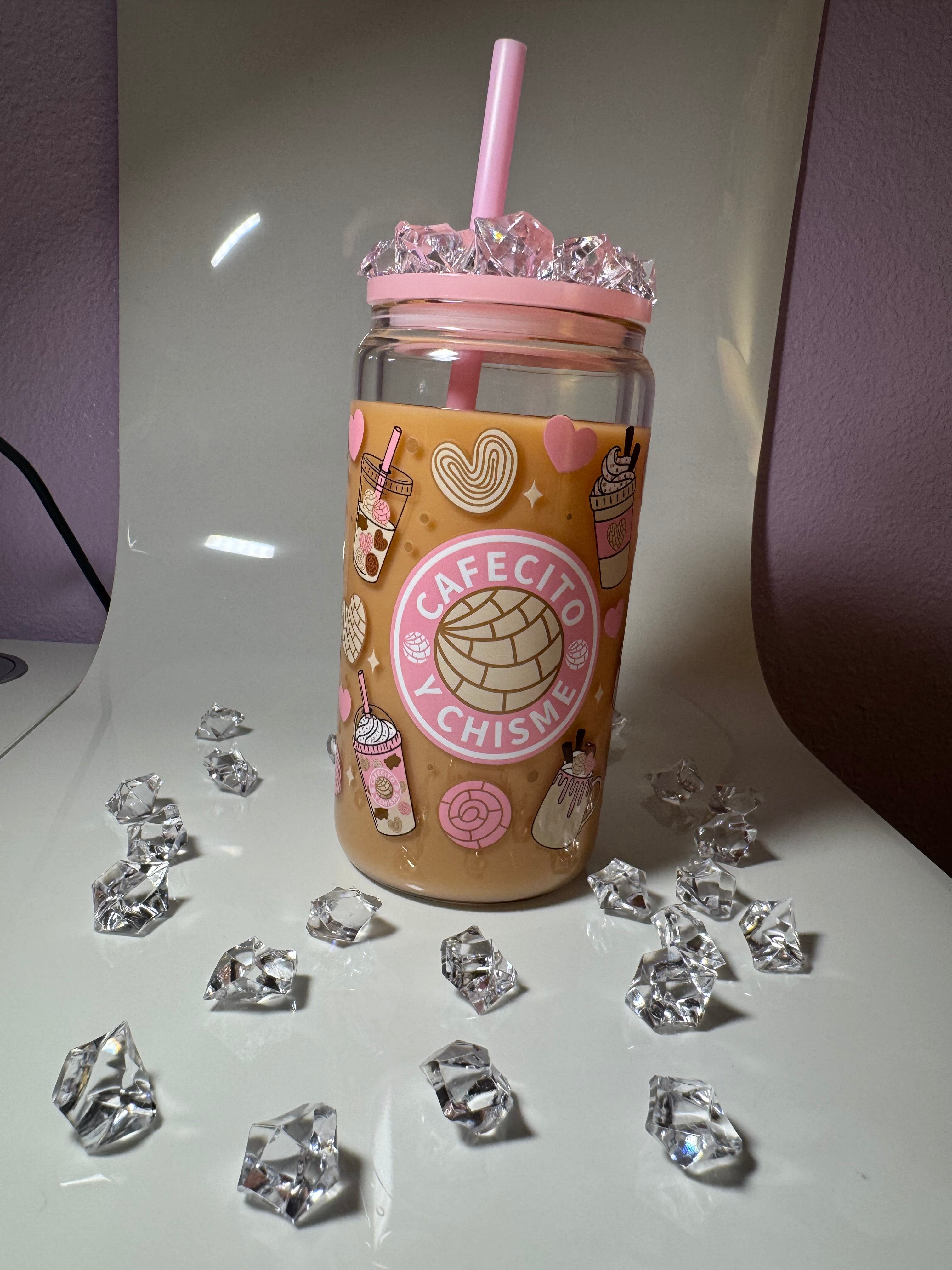 Snow globe 16 oz Coffee & Milk cup light pink lid