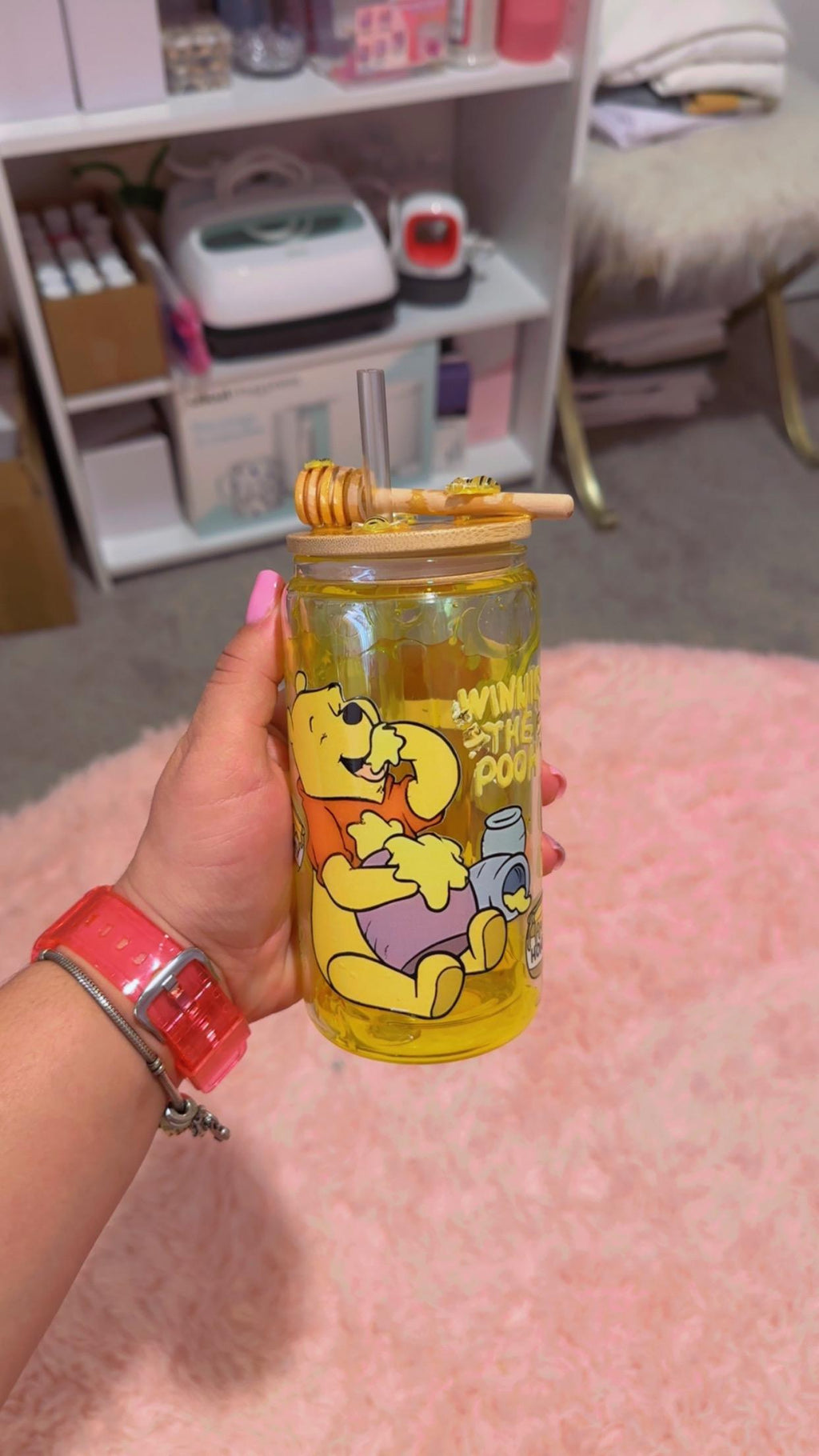 Winnie The Pooh honey Drip Snow Globe Tumbler