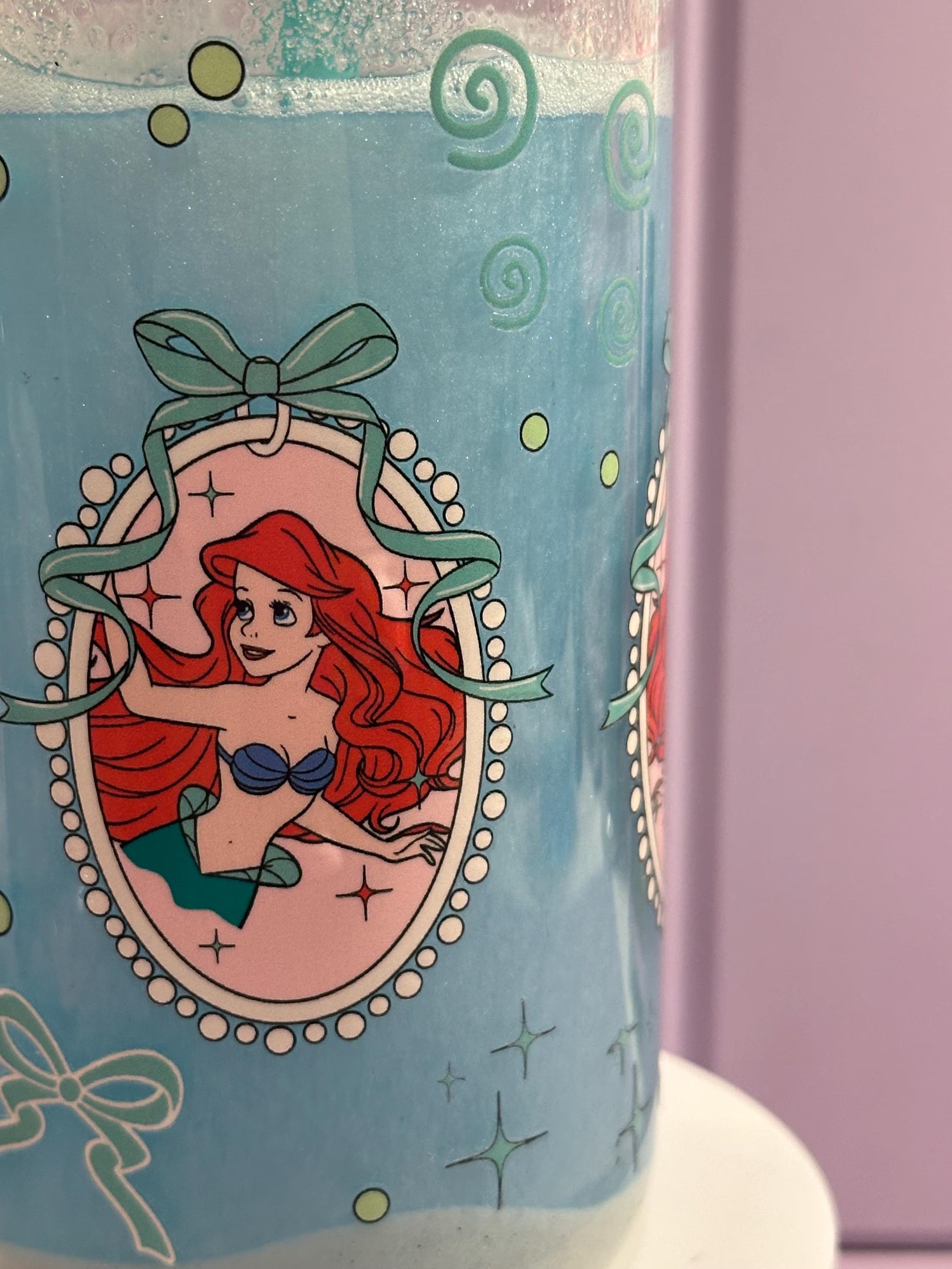 Little Mermaid snow globe 16oz cup under the sea
